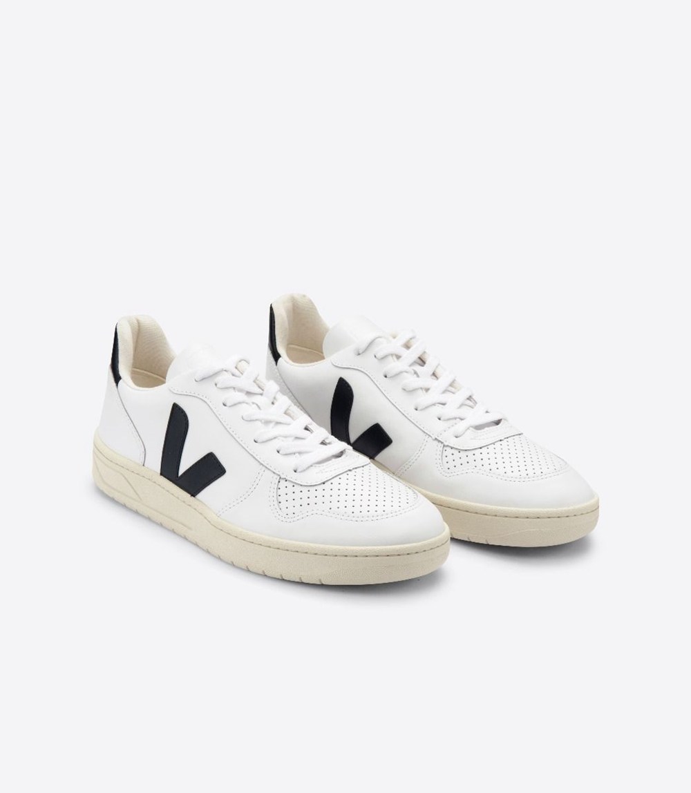 Veja Sneakers Dam - V-10 Läder - Vita/Nigga - 357129-AID